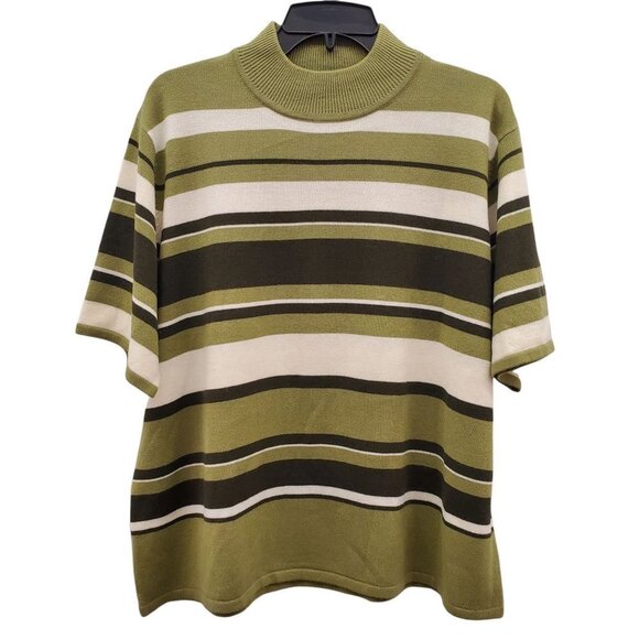 Vintage Sag Harbor  Stripe Short Sleeve Top - Picture 1 of 8